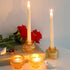 Set 4, Woho Gold Candlestick Holder of Tapered Candlestick Holders for Table Centerpiece, Glass Taper Candle Holders