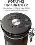 Tea,Flour,Cereal,Sugar,22OZ,Copper Veken Coffee Canister with Window,Airtight Stainless Steel Kitchen Food Storage
