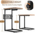 16.93inch 12.6inch) Fashion TV Tray Table with Large Tabletop, Adjustable Sofa Table with Storage Baskets, Strong Metal