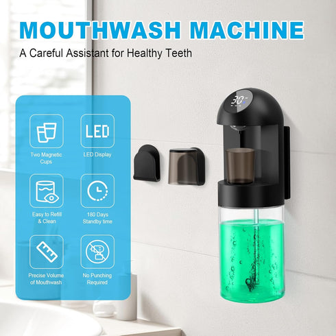 HYOUCH 600 mL Automatic Mouthwash Dispenser for Bathroom, Intelligent Magnetic Induction Accurately Dispenses Liquid