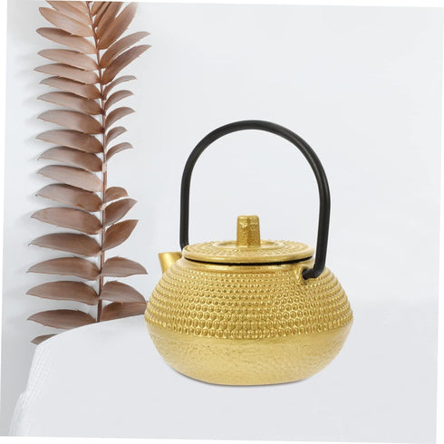 Cast Iron Teapot Tea Set, Whistling Kettle for Stovetop, Dollhouse Decoration Accessories, Mini Iron Kettle