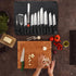 Tosnail Black Chef Knife Case Roll Bag with 21 Slots & 1 Large Zipper Pocket, Easy Carry Handle and Shoulder Strap