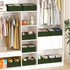 Closet 4 Packs DIMJ Large Shelf Organizer Bins with Handles and Divider, Fabric Trapezoid Storage Baskets, Foldable