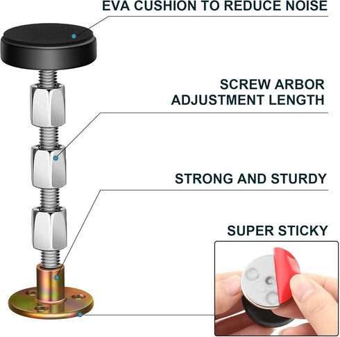 Krisler Adjustable Threaded Bed Frame Anti-Shake Tool, Headboard Stoppers, Easy Install (30-112mm)