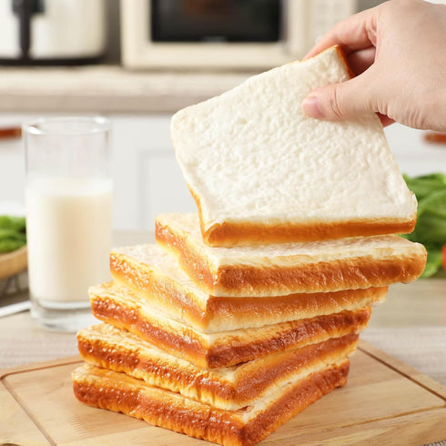 Joeabor 6 Pack Artificial Bread Slice and Toast Fake Sliced Bread Realistic Fake Food for Display Faux Bread Model