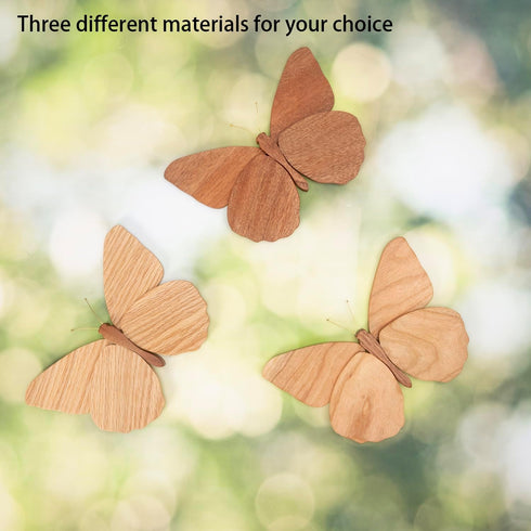 Telinego 2 Pack Handmade Wooden Butterfly Wall Art Hanging Decor Butterflies Wall Art Hanging Sculpture for Bedroom