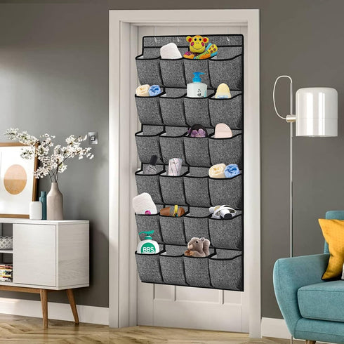 homyfort Over the Door Shoe Organizer, Hanging Shoe Rack Storage Holder with 24 Large Pockets