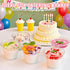 50 Packs 9oz Disposable Dessert Cups with Lids No Hole, Clear Plastic Cups with Lids for Ice Cream, Cake, Snacks