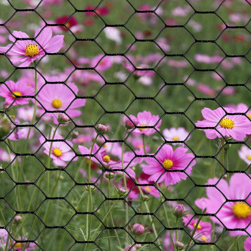 24" x25' 1" 20GA PVC Hexagonal Poultry Netting Chicken Wire x Mesh Black