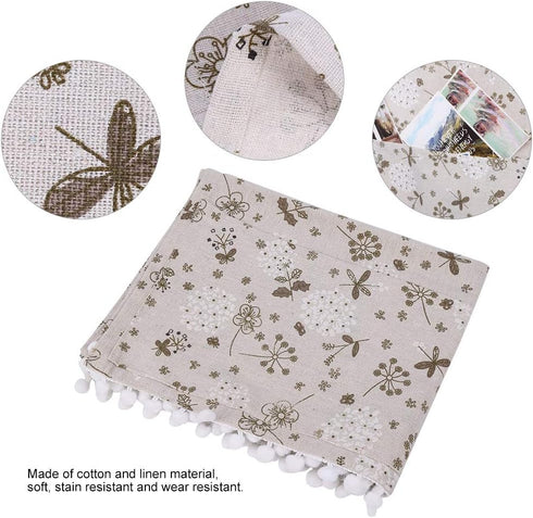 Fridge Washing Machine Dust Proof Cover Protector, Multi-purpose Cotton Linen Universal Top Cover with Storage Bag