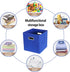 Set of 6 Dark Blue Fabric Cloth Storage Bins, Foldable Cube Baskets with Dual Handles for Home Bedroom Storage