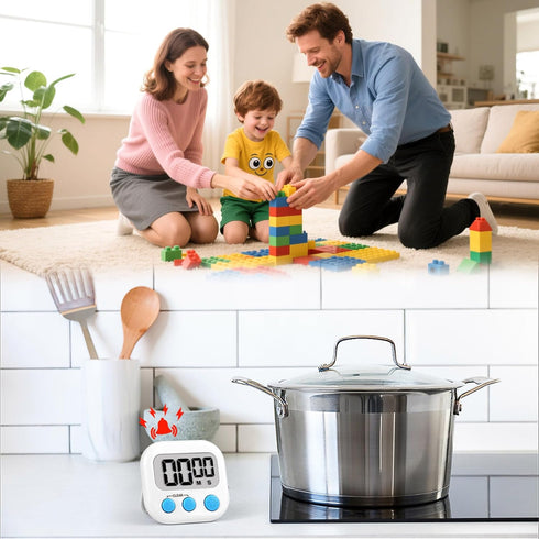 Timer for Kids Teachers Supplies, Digital Kitchen Timers for Cooking, Large Magnetic Classroom Timer 2 Pack