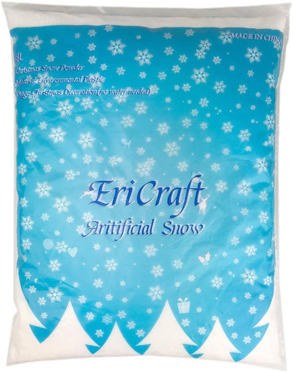 Artificial Snow, 8 Liters, 9.2 oz, Plastic Snow for Decoration and Handcraft