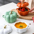 Dutch Oven Pot with Lid, Pumpkin Pottery Dessert Saucepan, Mini Baking Dish, Pumpkin-Shaped Casserole