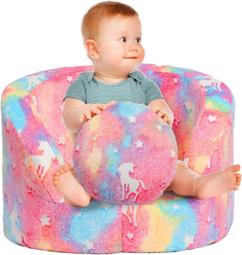 ALIMORDEN Snug-Arch Toddler Couch, Comfy Foam Baby Chair, Ergonomic Toddler Chair with
