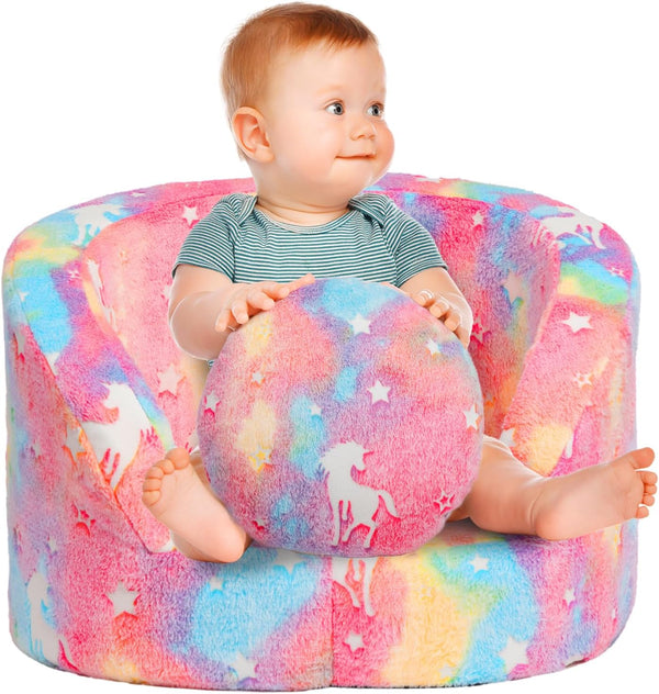 ALIMORDEN Snug-Arch Toddler Couch, Comfy Foam Baby Chair, Ergonomic Toddler Chair with