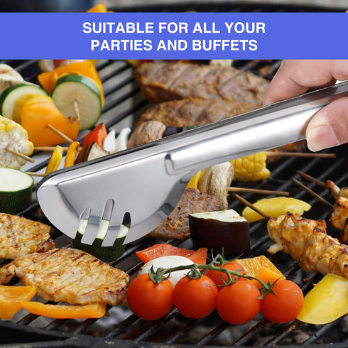 Patelai 8 Pieces Stainless Steel Serving Utensils Set, Large Serving Spoons, Slotted Spoon, Buffet Flatware