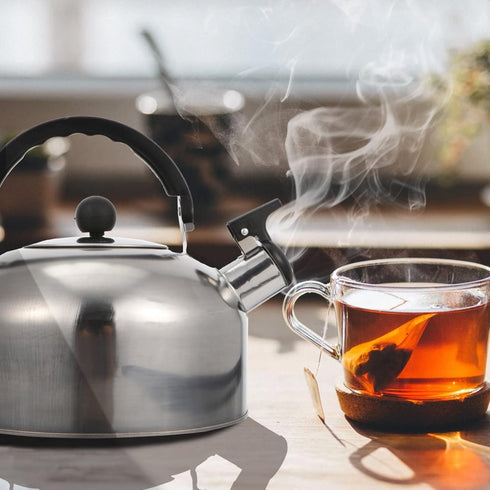 ABOOFAN Whistling Tea Kettle - Stainless Steel 2L Teapot for Stovetop Hot Water, Fast Boil Silver Kettle
