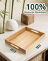 LYNG Bamboo Serving Tray with Handle, Decorative Ottoman Tray for Living Room, Coffee Table, Breakfast in Bed, Candle