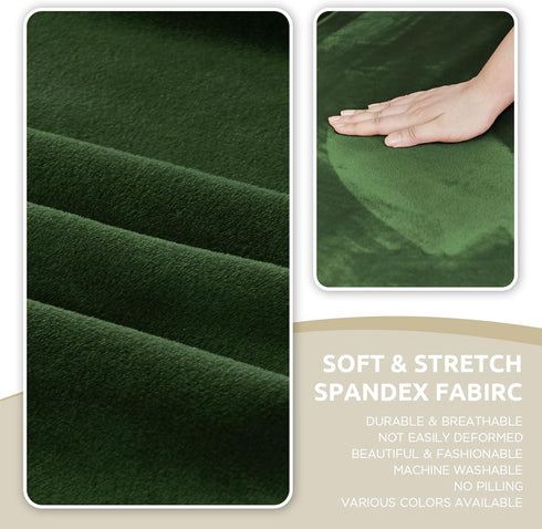 NICEEC Green Spandex Mid Century Chair Covers Stretch Accent Chair Slipcovers with Arms Super Soft Modern Arm Chair