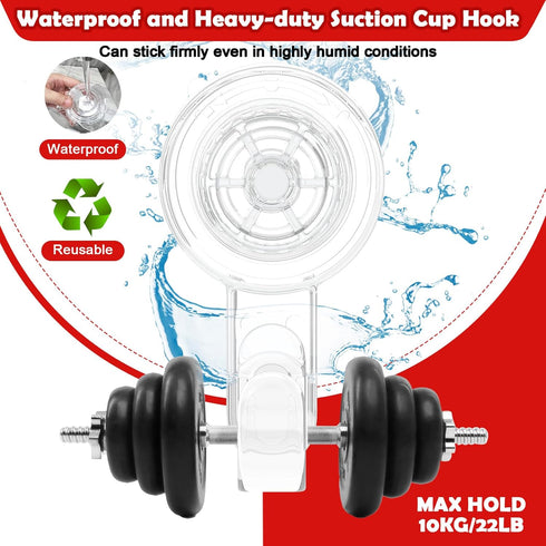 Heavy Duty Wreath Door Hanger, Clear Suction Cup Hooks for Front Door, Plastic Hook for Halloween Christmas Décor