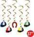 Beistle 5-Piece Derby Day Whirls - Horse Racing Game Supplies and Party Decorations, Jockey Party Accessories, 3'1"