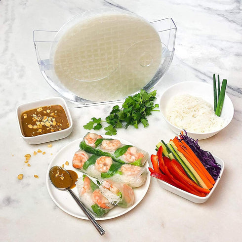 Rice Paper Water Bowl Holder - Summer Roll Water Bowl for Spring Rolls, 10.62" One Pack (Rice Paper Not Included)