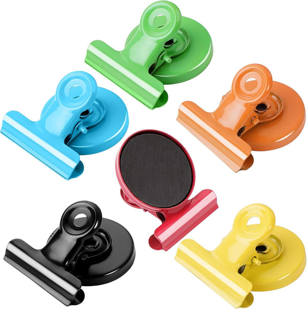 6 Pack Colorful Magnetic Clips for Whiteboard, Refrigerator Magnets for Kitchen Office Organizing & Decorating