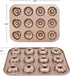 Beasea Nonstick Donut Baking Pans, 1 Pack 12 Cavity Carbon Steel Mini Donut Mold for Baking