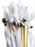 50PCS Ribbon Wands with Triple Ribbon and Silver Bell, Party Favors, Magic Fairy Wands for Wedding Decor