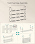 4-Tier 20-25 11.8 36.2 29.1 Inches, ULSA14BK SONGMICS Shoe Rack, Shoe Organizer, Metal Storage Shelf, Upright or Upside