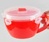 Home-X Microwave Soup Mugs with Lid - Set of 2, 32oz Capacity, BPA Free, Dishwasher Safe, Red