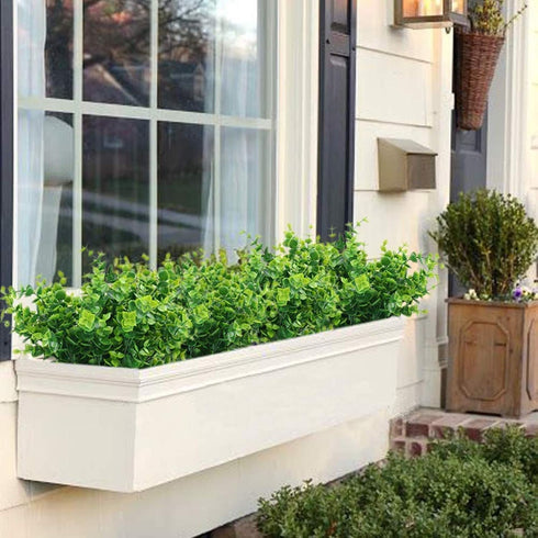 Leyaron 9 Bundles Fake Plants - Artificial Boxwood Greenery, 63 Stems Faux Plastic Plants for Indoor Outdoor Decor