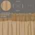VHC Brands Tobacco Cloth Fringed Farmhouse Decor Kitchen Swag Prairie Panels Door Window Tier Set Curtains, Khaki,