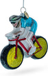 Cycling Sportsman on Bicycle - Blown Glass Christmas Ornament