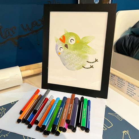 Kids Art Frame, Black, Changeable Display 8.5"×11" or 7"×9" with Magnetic Door for Children Artwork