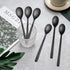 Espresso Spoons 6 PCS - 6.5 Inches Coffee Spoons with Anti-Slip Striped Handle, 18/8 Stainless Steel Set