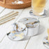 Sets 6 Coasters for Drinks Absorbent with Holder,Abstract White Gold Marble of Durable Cup Coaster for Coffee Table