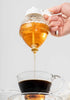 8 oz PAULSWAY Not Chromed Glass Honey Dispenser, Food-Grade ABS White Lid No Drip Glass with Stand Honey Jar Honeycomb