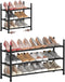 TZAMLI 3-Tier Expandable Metal Shoe Rack for Closet, Stackable Shoe Organizer Adjustable