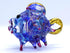 Puffer Miniature Hand Blown Glass Art Figurines, Sea Animals Collectible Gift Home Décor (Purple Blue)