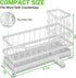 Countertop Sponge Holder for Kitchen Sink, Rustproof Sink Caddy Organizer with Dish Brush Holder, Self-Draining Kitchen