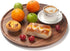Countertop (13.8 inch) Round Wood Tray, Acacia Wooden Decorative Serving Tray for Coffee Table and Home Decor, Wooden