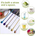 6 PCS Long Handle Spoon - 9 Inch Ice Tea Spoon, Ice Cream Spoon, Reusable Stainless Steel Straw Spoon