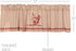 VHC Brands Sawyer Mill Chicken Pleated Curtain Valance, Red, 20x72
