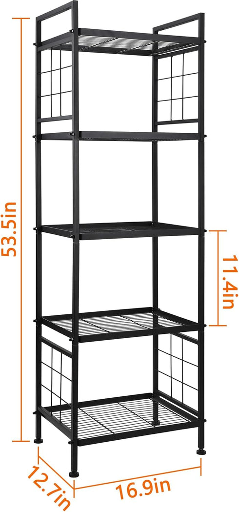 GIOTORENT 5-Wire Standing Storage Shelves, Metal Shelving Unit Pantry Rack for Laundry Kitchen Bathroom Organizer