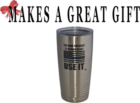 Rogue River Tactical Funny Police Officer 20 Oz. Travel Tumbler Mug with Lid, Vacuum Insulated Gift