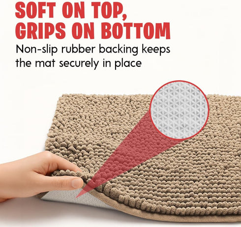 24" 36" MudGuard Mat Dog Door Mat for Muddy Paws, Super Absorbent Microfiber, Non-Slip Indoor Mat, Quick Dry Chenille