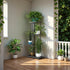 4 LINZINAR Plant Stand Indoor Outdoor Corner Tier Metal Plant Shelf Patio Plant Rack for Garden Corner Balcony Living