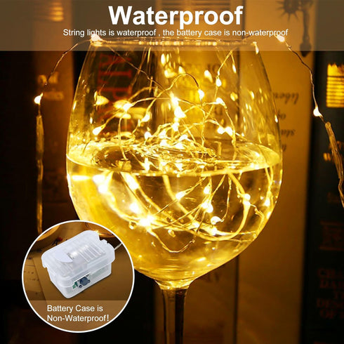 12 Pack 7 20 AIKEI Led Fairy Lights Battery Operated String Lights Waterproof Silver Wire Feet Led Firefly Starry Moon
